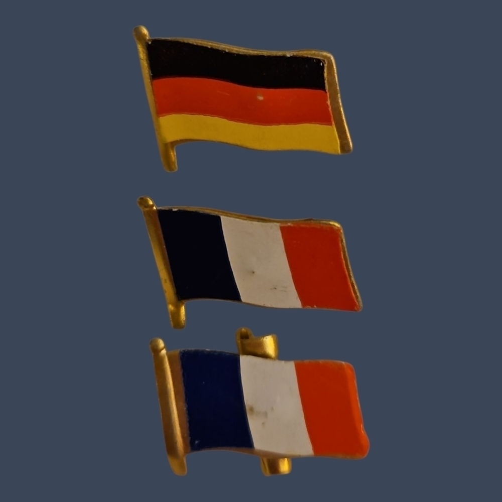 3/$30 Vintage Flag Pin Set Germany and France